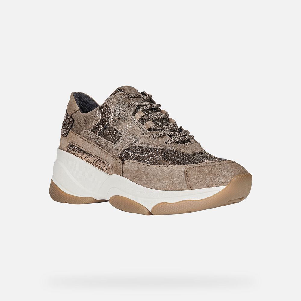 Geox Bayan Spor Ayakkabı Koyu Bej Rengi - Kirya - JME-459603